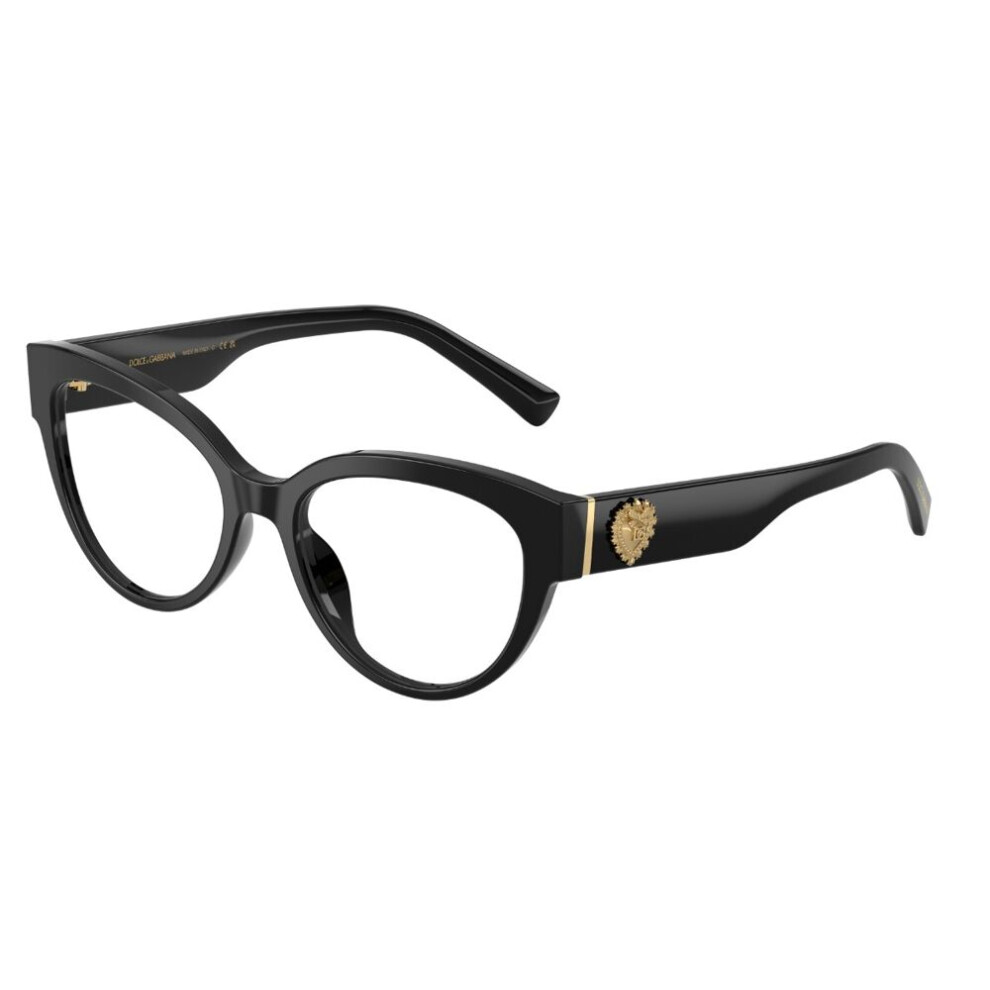 Dolce & Gabbana Transparent Woman Dg3440 501 Optical Frames Acetate Black Cat Eye Normal - Image 3