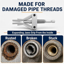 4Pcs Broken Pipe Thread Extractor Tool, Drill-Powered Damaged Pipe Remover for Easy Extraction of Broken Fittings