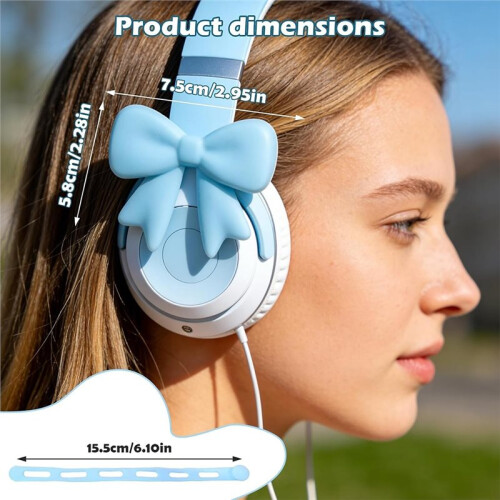 6 Pack Silicone Bow Headphone Accessories, Cute Clip- Bow Decorations for Headphones 1