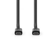 Câble USB | USB 4.0 Gen 2x2 | USB-C mâle | USB-C mâle | 240 W | 8K à 60 Hz | 20 Gbit/s | Nickelé | 2,00 m | Rond | PVC | Noir | Étiquette