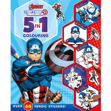 (1 Colouring Book) Marvel Avengers Captain America:: 5 in 1 Colouring
