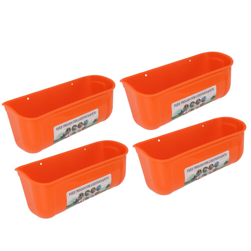 Hühnerfuttertrog aus PP 4er Set für Zäune Orange