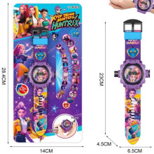 Demon Kpop Hunters Projection Digital Watch Kids Sports Watches 24 Figure Wristwatch