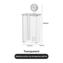 (Transparent)Transparent Wall Mount Tissue Dispenser With Suction Cup For Bathroom And Kitchen Use