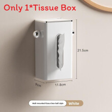 (White 21.5cm)Organisateur de mouchoirs mural avec design imperméable pour la maison et l'utilisation commerciale