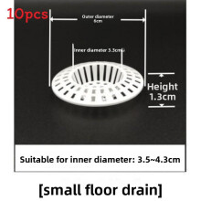 (Small Filter)10 pièces passoires d'évier en plastique attrape-cheveux pour drain de douche blanc couvertures de bouchon de bain pour