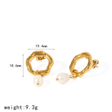 (Style 3) Pearl Loop Minimalist Earrings Gold Coating Women Jewelry Collection Stylish