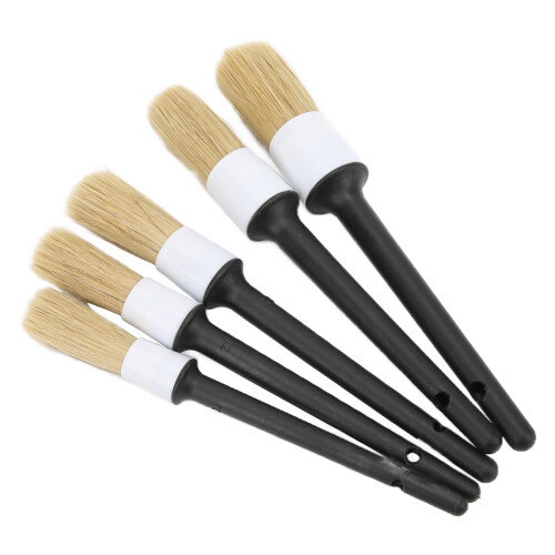 Auto-Detailbürsten Set, 5-teilig, Weiß/Grau, für