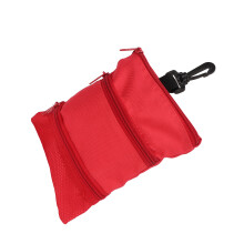 Tragbare Golfballtasche mit Clip, rot, Stoff