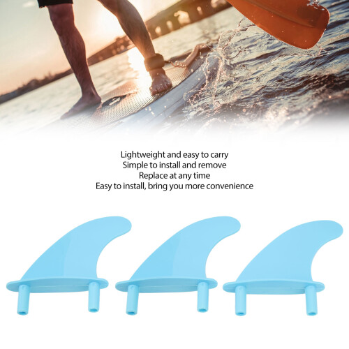 PVC Soft Top Surfbrett Flossen Set Tri Fin in Blau