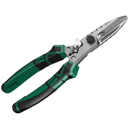 Ergonomic Multifunction Tin Snips Pliers Tool with Port Crimper, Hex Wrench, Comfortable Non-Slip Grip Handle 1