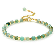 (Style D) Geometric Crystal Pink Beaded Bracelet Adjustable Gold Chain Women Jewelry Gift