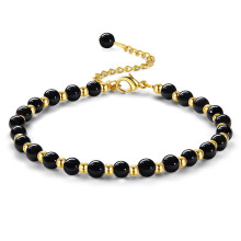 (Style C) Pink Crystal Geometric Beaded Bracelet Adjustable Gold Chain Jewelry Women Gift