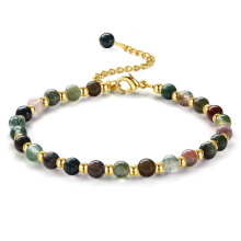 (Style F) Crystal Pink Geometric Beaded Bracelet Adjustable Gold Chain Jewelry Gift Women