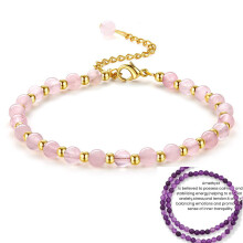 (Style G) Pink Crystal Geometric Beaded Bracelet Adjustable Gold Chain Jewelry Women Gift