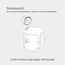 (Transparent)Plastic Multiuse Toilet Paper Box With Suction Mount For Bathroom And Room Toilet