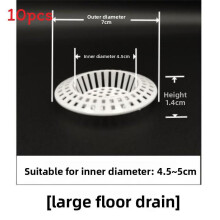(Large Filter)10pcs Plastic Sink Strainers Hair Catchers For Shower Drain White Bath Plug Covers For Bathroom Kitchen