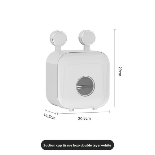 (White Double)Plastic Wallmounted Toilet Paper Dispenser With Waterproof Material For Storage Bathroom