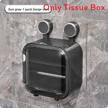 (Black Double)Waterproof Adhesive Tissue Box With Visible Window For Kitchen Restroom Storage