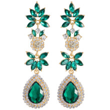 (Color C) Stylish Drop Water Drop Earrings For Women Geometric Lines Sparkling Crystals