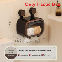 (Brown Single)Boîte à mouchoirs adhésive imperméable avec fenêtre visible pour cuisine rangement toilettes