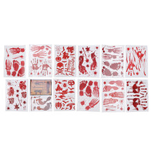 12er Halloween Blut Hand & Fuß Aufkleber
