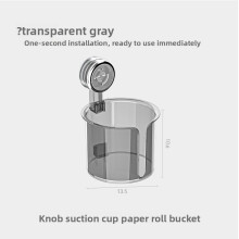 (Gray)Plastic Multiuse Toilet Paper Box With Suction Mount For Bathroom And Room Toilet