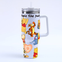 (Style J) Winnie The Pooh 40oz Double Wall Stainless Steel Thermos With Handle For On The Go