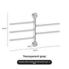 (5 Poles Gray)Retro Wall Mounted Storage Rack With Suction Cups For Kitchen Organizers Bathroom