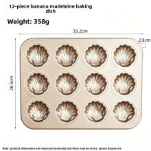 (12 Line Shell )Mini molde antiadherente para pasteles con acero al carbono para horno hornear y golosinas fiesta