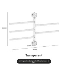 (5 Poles Clear)Support de rangement mural rétro avec ventouses pour organisateurs de cuisine salle de bain