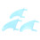 Blau PVC Surfbrettflossen Tri Fin Set für Soft 1