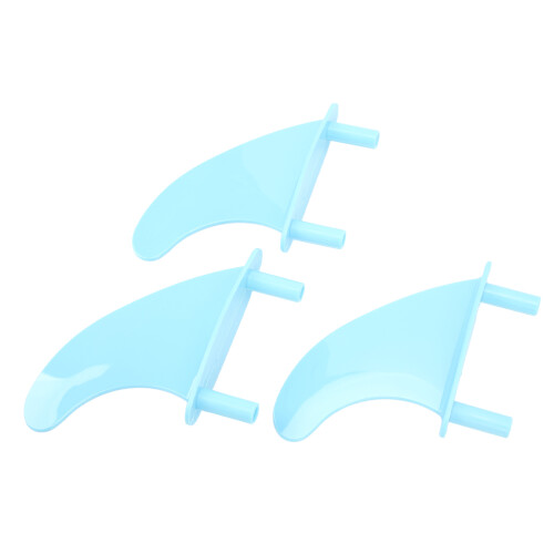 Blau PVC Surfbrettflossen Tri Fin Set für Soft