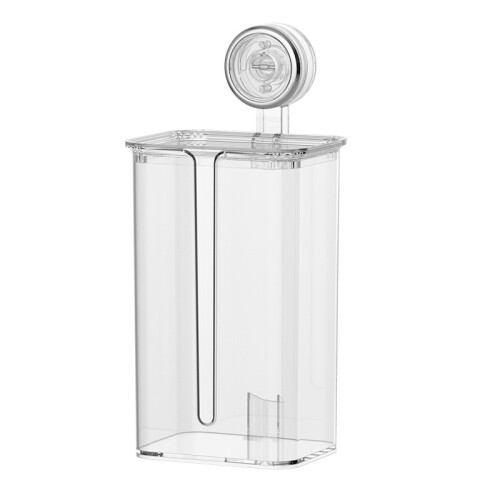 (Gray)Transparent Wall Mount Tissue Dispenser With Suction Cup For Bathroom And Use Kitchen 2