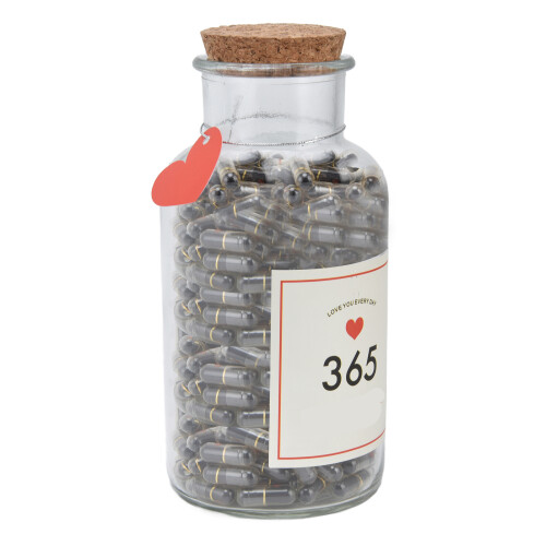 Geschenkidee 365 Kapseln mit Flasche für