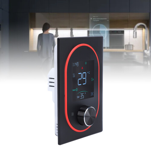 Smart-Thermostat mit App-Steuerung, schwarz