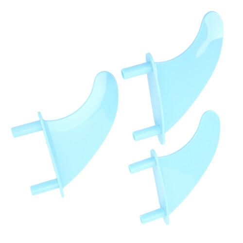 PVC Soft Top Surfbrett Flossen Set Tri Fin in Blau