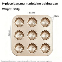 (12 Line Madeline )Mini molde antiaderente para bolo com aço carbono para assar no forno e guloseimas para festas