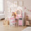 AIYAPLAY Kids Dressing Table with Stool, Lighted Mirror, Pink 1