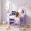 AIYAPLAY Kids Vanity Set, Dressing Table with Stool, Purple 1