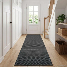 vidaXL Teppichläufer ORIZ 1150 gsm Schwarzes Netzmuster