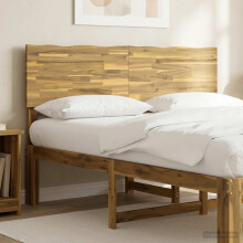 vidaXL Kopfteil mit Live Edge ROSTOCK Weiß 160 cm Massivholz Akazie