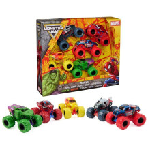 Pack of 5 Marvel Die-Cast Vehicles 1:64 Monster Jam - Hulk, Iron Man, Thor... - SPIN MASTER - From 3 years old