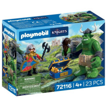 PLAYMOBIL 72116 Troll and Treasure Knights of the Lion, Adventure Knights, 23 pieces, from 4 years old