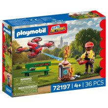 PLAYMOBIL 72197 Firefighter Drone with Water Arrows, City Action Firefighters, 36 pieces, suitable for ages 4 and up