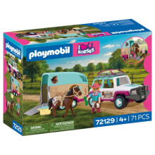 PLAYMOBIL 72129 Vehicle with Horse Trailer, I love horses, 71 pieces, From 4 years old