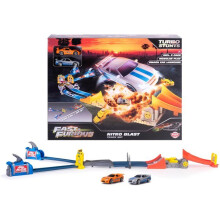 Dickie - Fast&amp;Furious - Nitro-Piste - Doppelpiste von 148cm - Antriebseinheiten - Sprünge - Maßstab 1/64 - Ab 3 Jahren