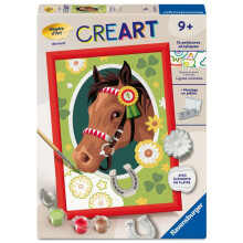 Ravensburger – CreArt Kids 18x24cm – Kunstnummer – Rennpferd – Gipsausgabe – Malen nach Zahlen Set – Ab 9 Jahren – 12023233