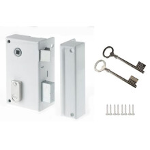 Vertical surface-mounted lock with key right - YALE - YAV37D - White - 2 keys included - Gate and Portal