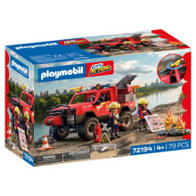 PLAYMOBIL 72194 Firefighter Pick-up Truck & 2 Characters, City Action Firefighters, 79 Pieces, Suitable for Ages 4 and Up